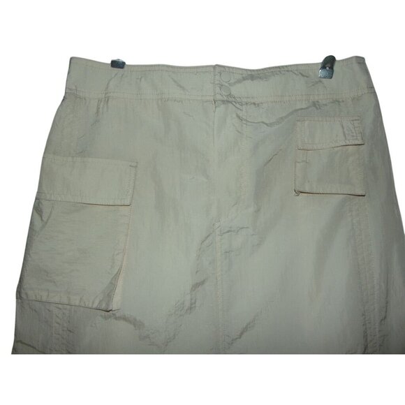 No Comment Skirt Junior Size Large Beige Cargo Midi toggle drawstring nylon - Picture 3 of 14